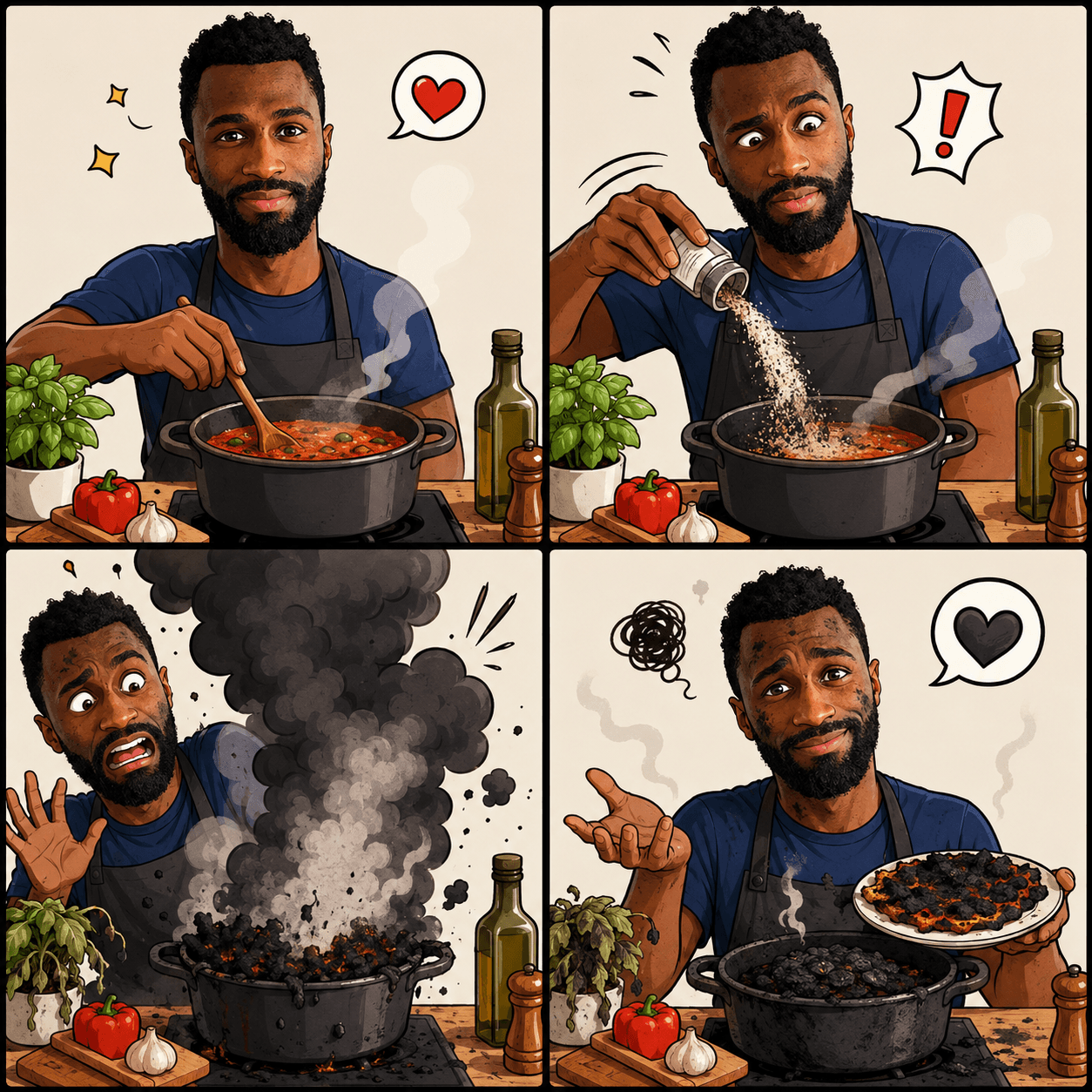 Heavy Cotton T-Shirt Dad’s Passion in 4 Panels - image 1