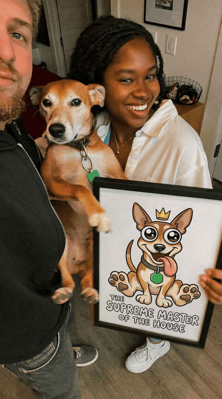 Couple with dog portrait