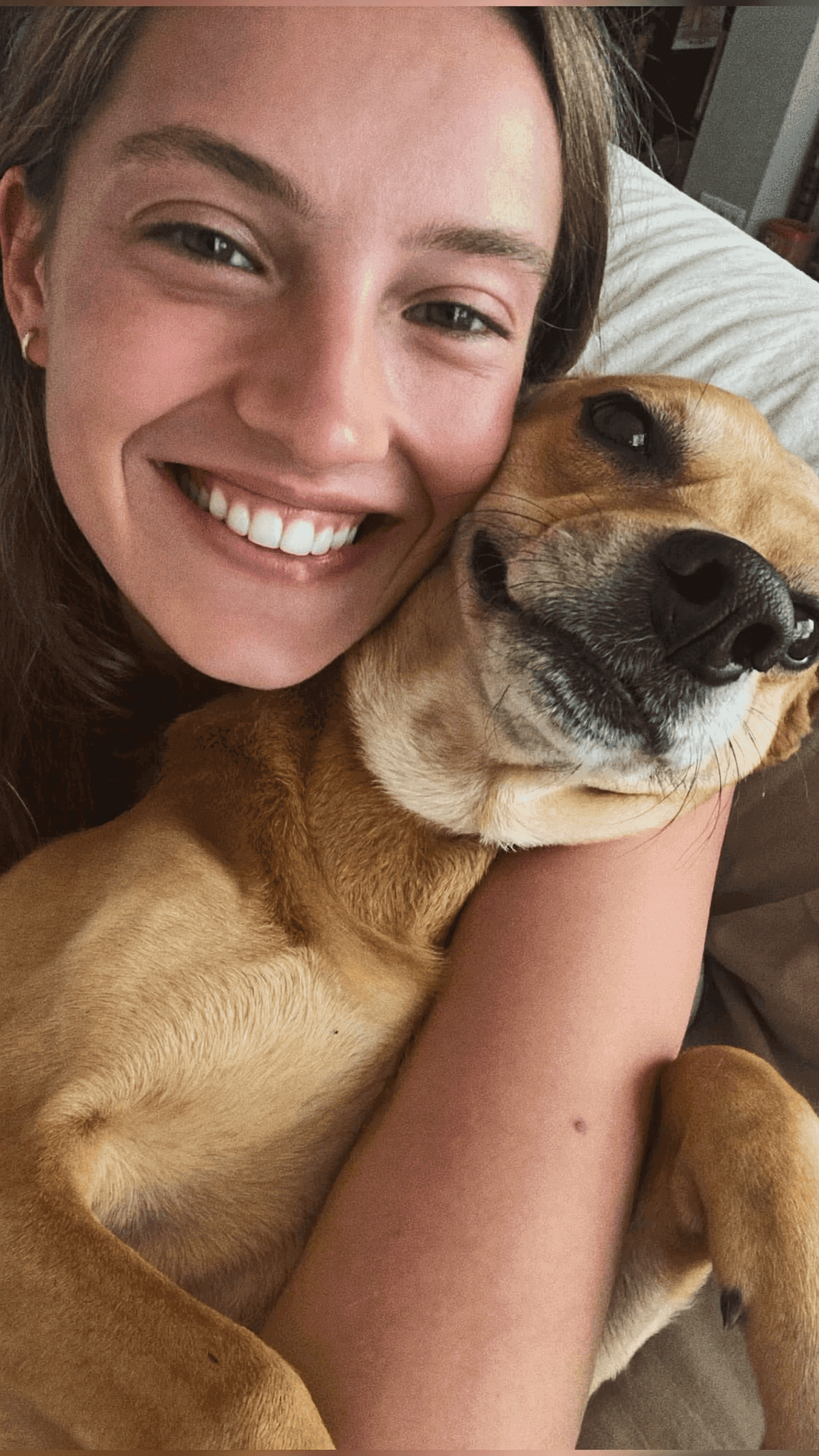 Dog next to a personalized product
