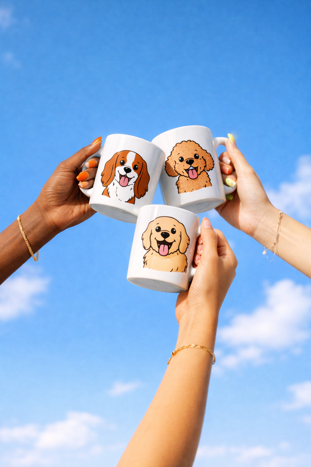 Personalized mugs with custom pet illustrations